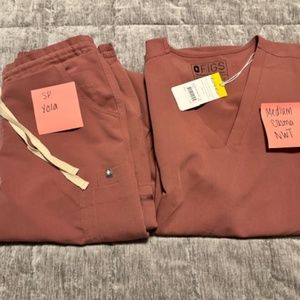 FIGS MAUVE SET - MD TOP NWT / SP YOLA EUC